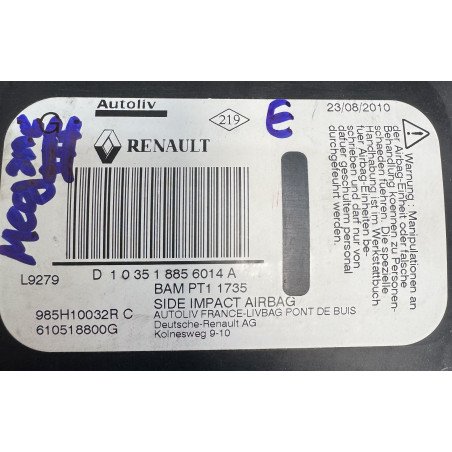 Renault Megane III Airbag Banco Esquerdo