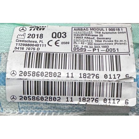 Mercedes Benz Classe C W205 Cortina Airbag Esquerda