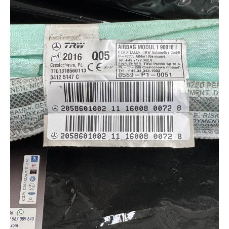 Mercedes Benz Classe C W205 Cortina Airbag Esquerda